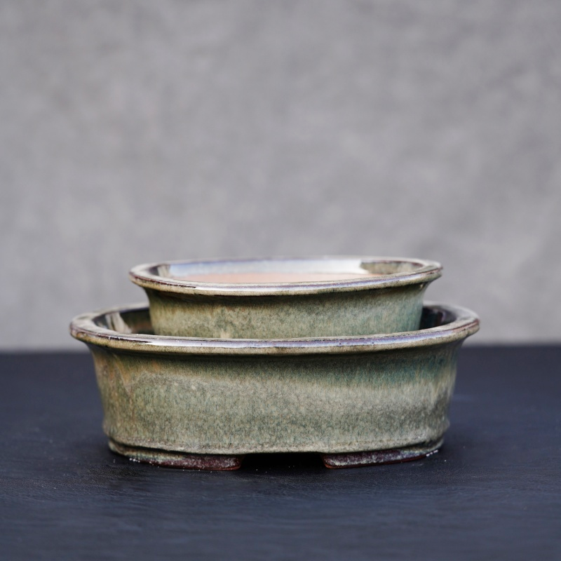 How does the purple sand glaze bonsai pot become a living vessel for bonsai art?